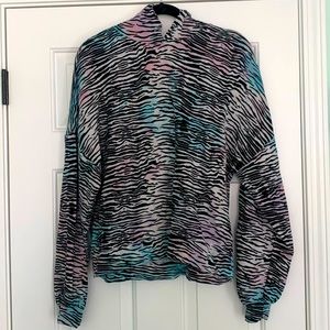 Michael Lauren zebra print hoodie